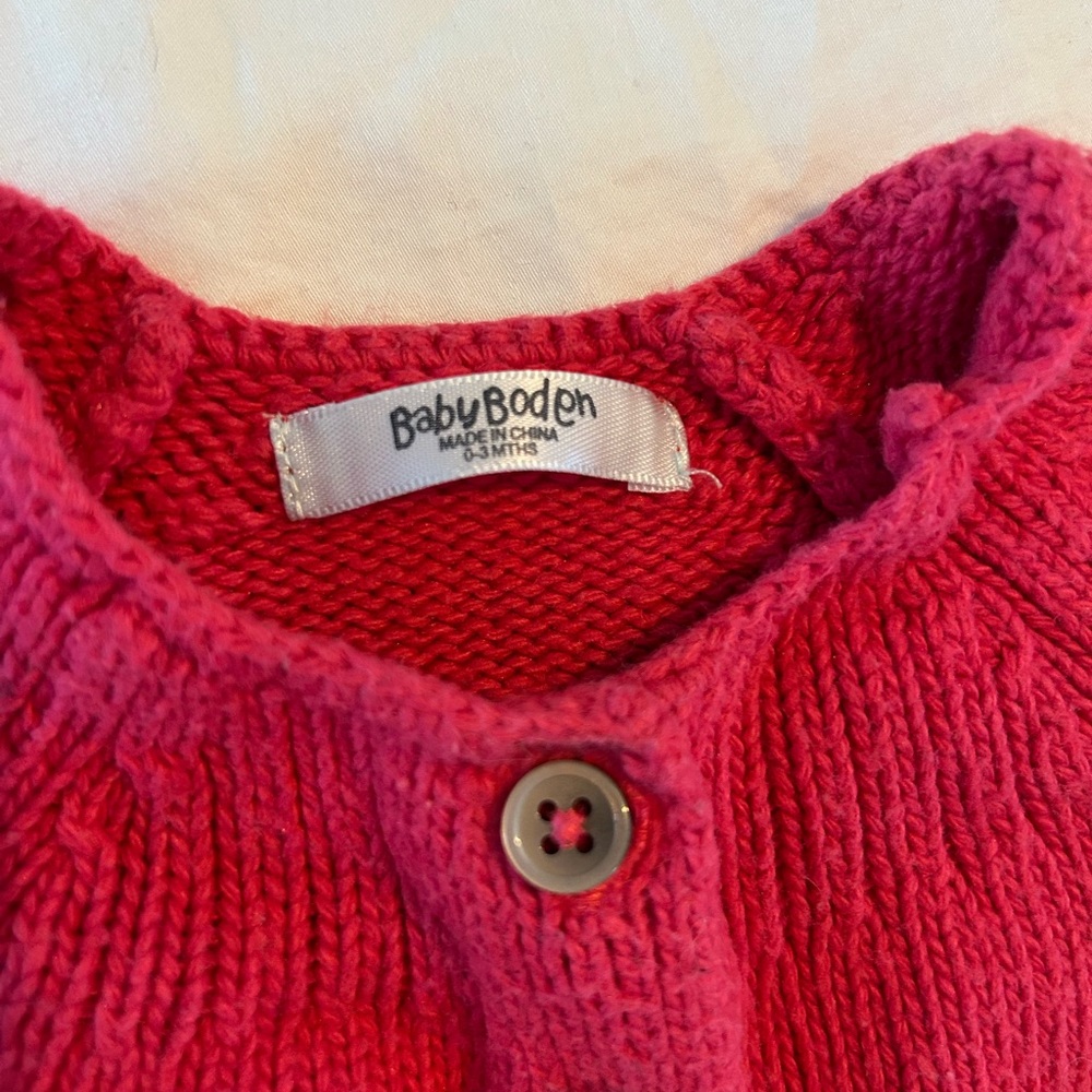Baby Boden Magenta Cardigan - Picture 2 of 5